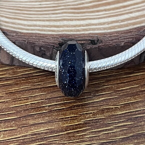 Murano Glass Fascinating Black Shimmer Bead Charm - Picture 6 of 6